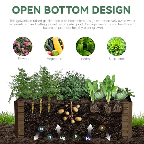 2pcs 8x4x2ft Galvanized Raised Garden Bed G77949