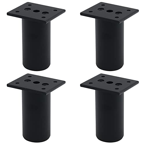 Black Set of 4 Aluminum Alloy Furniture Adjustable Feet B585472