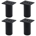 Black Set of 4 Aluminum Alloy Furniture Adjustable Feet B585472