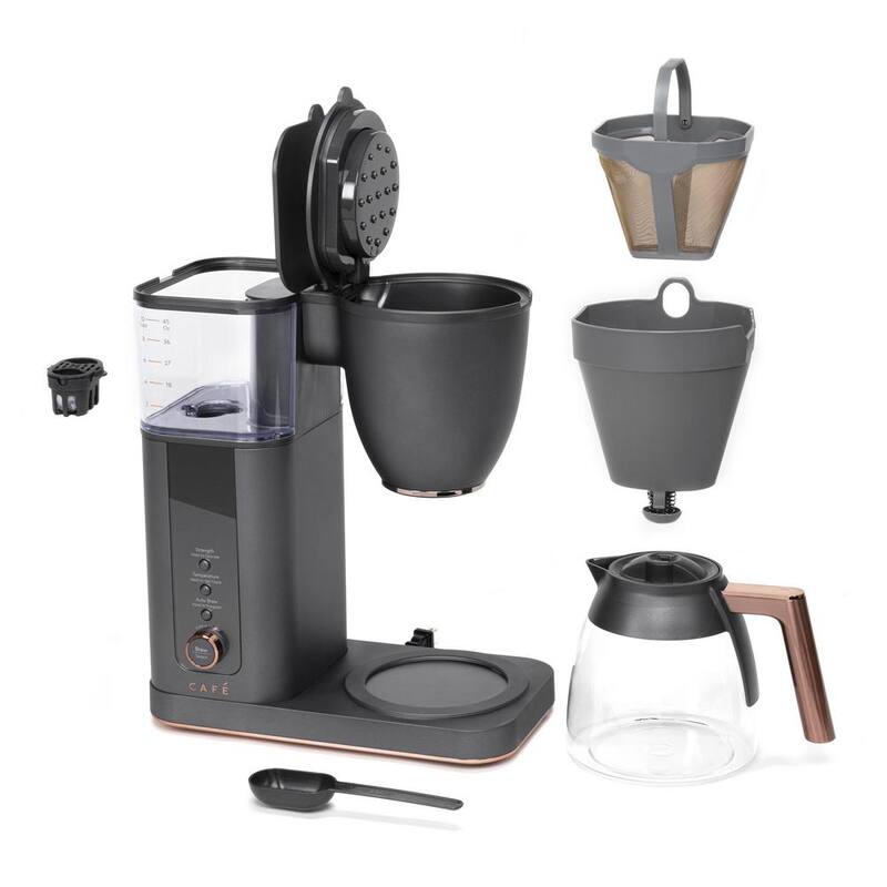 10 Cup Matte Black Drip Coffee Maker with Glass Carafe U729