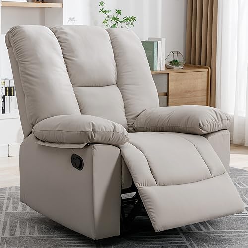 Oversized Dark Grey Manual Recliner Chair R849