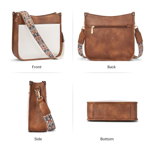 2PCS Vegan Leather Crossbody Shoulder Bag with Wide Guitar Strap R937655