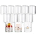 Set of 6 Clear Cylinder Candle Holders W23552