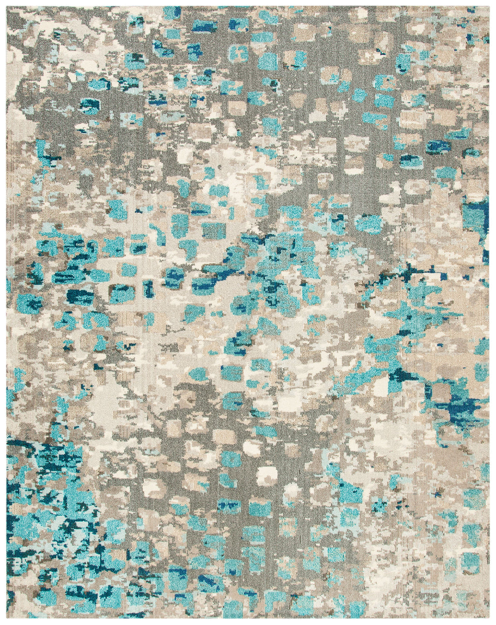 Grey/Blue Abstract Polka Dots Area Rug, 9' x 12' A879847