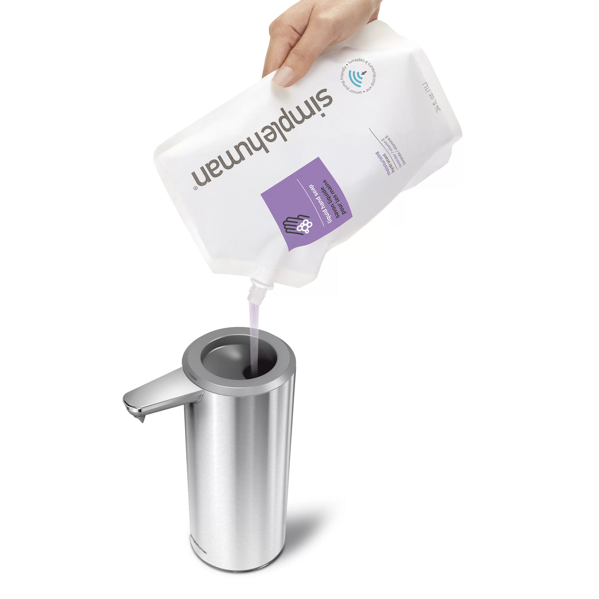 9 oz. Touch-Free Automatic Rechargeable Sensor Liquid Soap Dispenser, Brushed Stainless Steel E776572