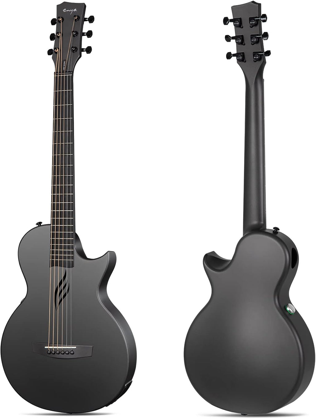 Carbon Fiber Acoustic Electric Guitar 35 Inch Starter Bundle Kit (Black) S82299