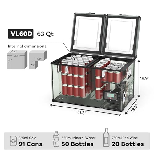 63Qt Dual Zone Portable Freezer G11118