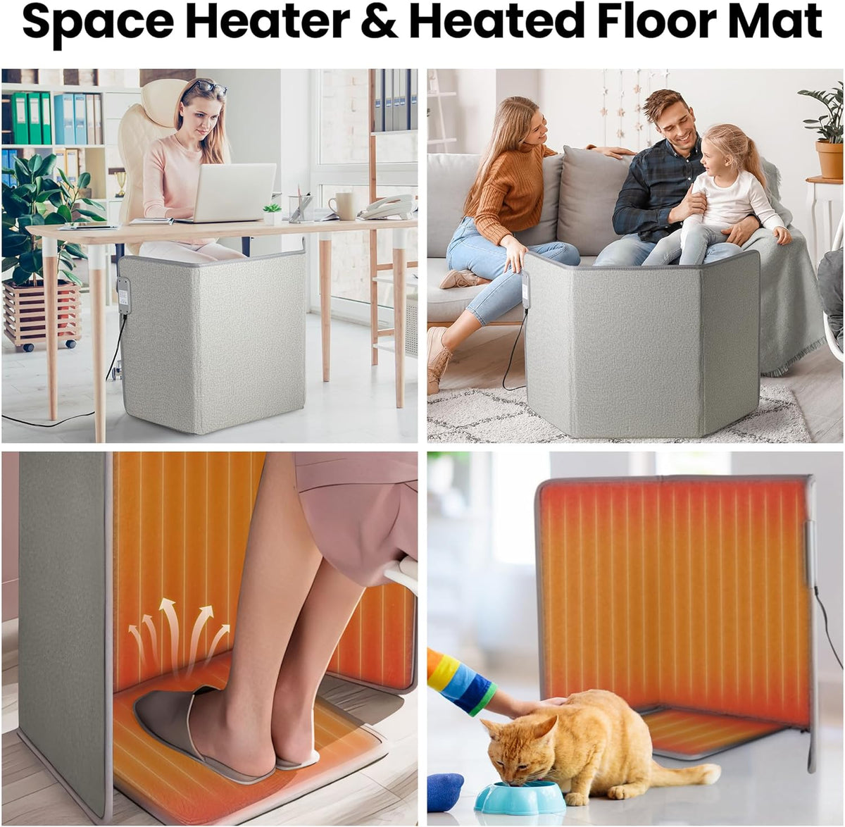 3 in 1 Space Heater with Heated Floor Mat & Side Table V927427