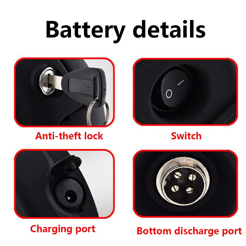 36V 8Ah 10Ah 12Ah 13Ah Lithium E-Bike Battery with Standard Charger A74858
