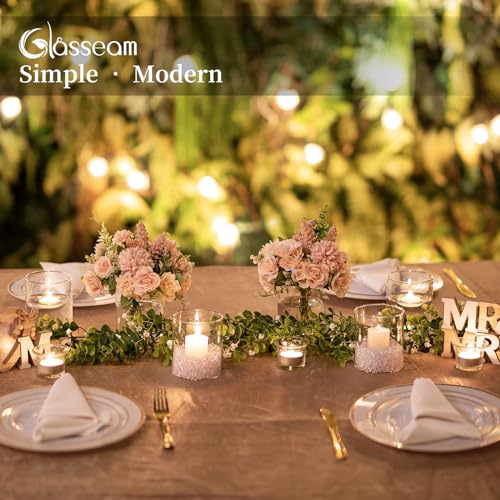 Set of 6 Clear Cylinder Candle Holders W23552