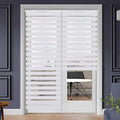 White 35.4" W x 90" H Dual Roller Zebra Blinds R9275