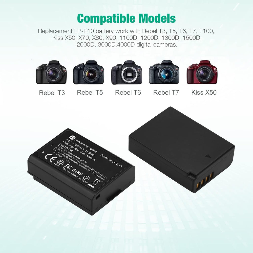 LP-E10 Batteries 2-Pack 1600mAh Z127