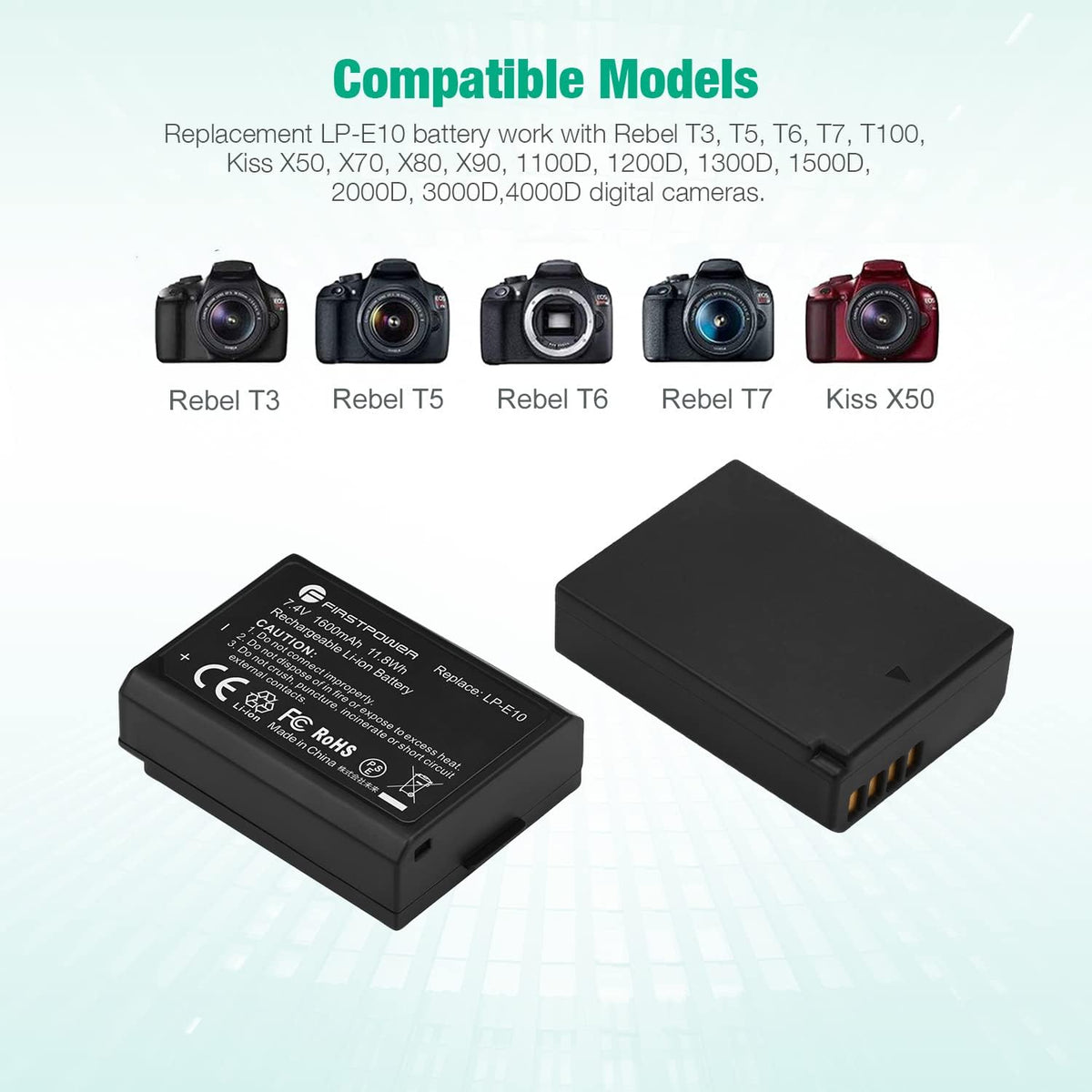 LP-E10 Batteries 2-Pack 1600mAh Z127