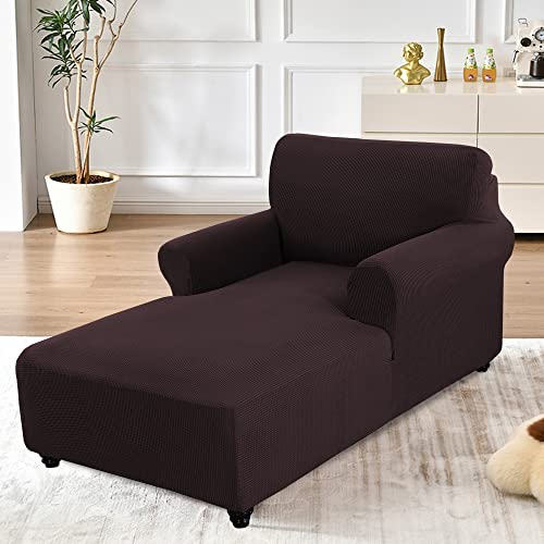 D-Copper Green Stretch Jacquard Chaise Lounge Slipcover T284348