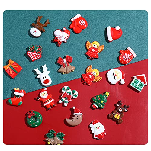 100pcs Christmas Slime Flatback Charms, Assorted Craft Resin Ornaments Miniature Ornaments Set R329