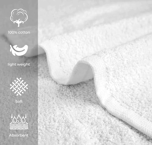 24 Pcs 100% Cotton White Hand Towels 16x27 Inches Y939719