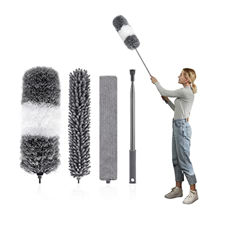6PCS Microfiber Feather Duster Kits with Long Extension Pole L25625