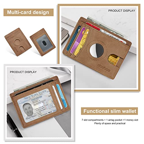Minimalist Genuine Leather Airtag Wallet Case W29152