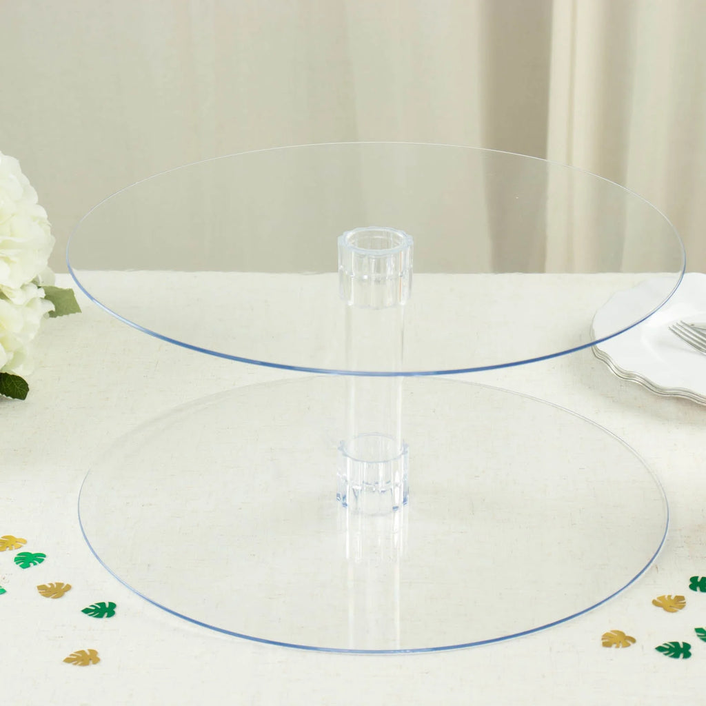 2 Tier 18 inch Acrylic Crystal Glass Clear Cupcake Stand C618