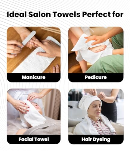 24 Pcs 100% Cotton White Hand Towels 16x27 Inches Y939719