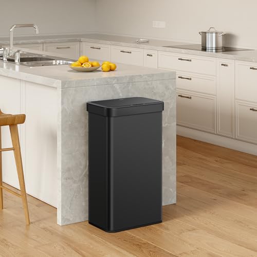 Brushed Stainless Steel Touchless Motion Sensor Trash Can, 50 Liter A122