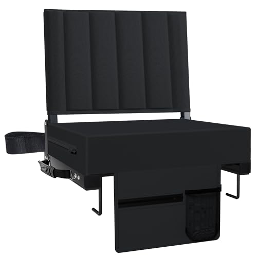 Black Padded Portable Folding Stadium Chair (2pcs) T10606