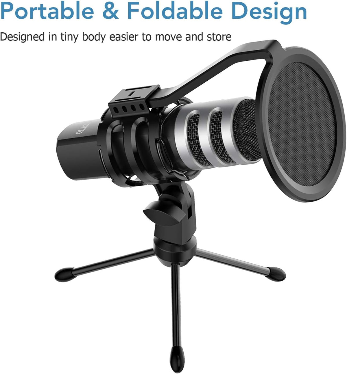 USB Microphone Kit Condenser Cardioid Studio Recording Microphone with Pop Filter Tripod Shock Mount Pack of 2 U7350
