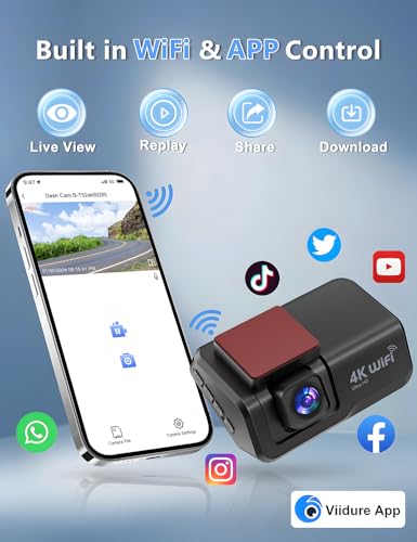 4K+1080P WiFi Dual Dash Cam with 3’’ IPS Screen and 64GB Card L5473