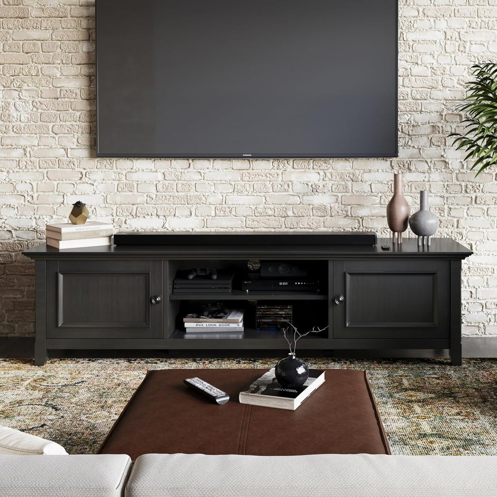 72 inch Solid Wood Media Stand, Hickory Brown R99664