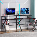 78 inches Double Computer Desk with Hutch Monitor Shelf N56719