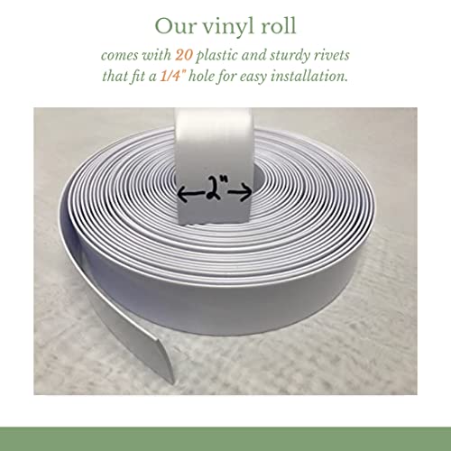 White 2" x 20' Vinyl Strap Roll B3467
