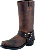 Brown Distressed Harness Boot O1936