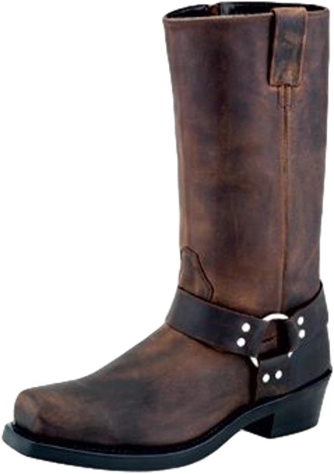 Brown Distressed Harness Boot O1936