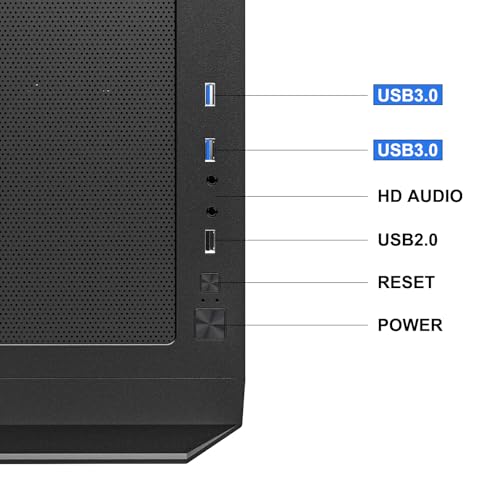 Black Mid Tower Computer Case with 4x120mm Fans T860631