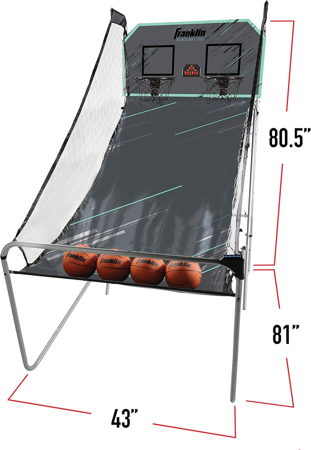Dual Shot Indoor Mini Basketball Hoop Electronic Basketball Game with 4 Mini Basketballs E897