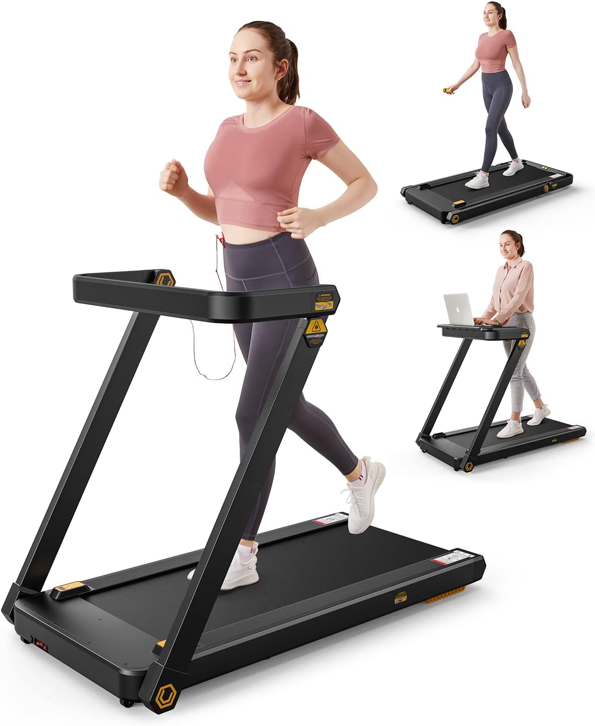 3 in 1 Folding Treadmill with Removable Desk and LCD Display X69059