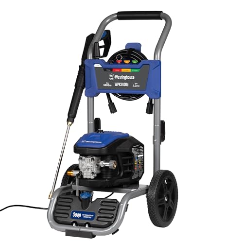 Electric Pressure Washer, 3400 Max PSI, 2.0 Max GPM, Brushless Motor, Onboard Soap Tank, Spray Gun and Wand, 5 Nozzle Set N6634