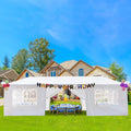30'x 10' Outdoor Party Tent Waterproof White Canopy with Sidewalls N646205