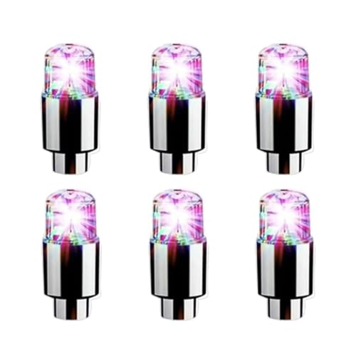 6 Pcs LED Car Wheel Valve Dust Cap Lights J732750