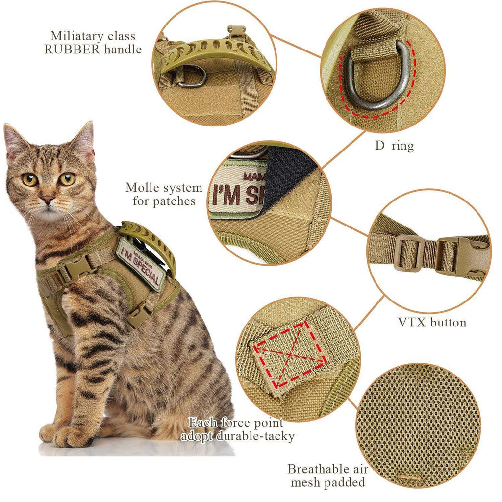 Tactical Cat Harness Soft Mesh Adjustable Pet Vest Harness M93835