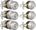 Satin Nickel Entry Door Knob and Deadbolt Combo Pack of 2 Y4241
