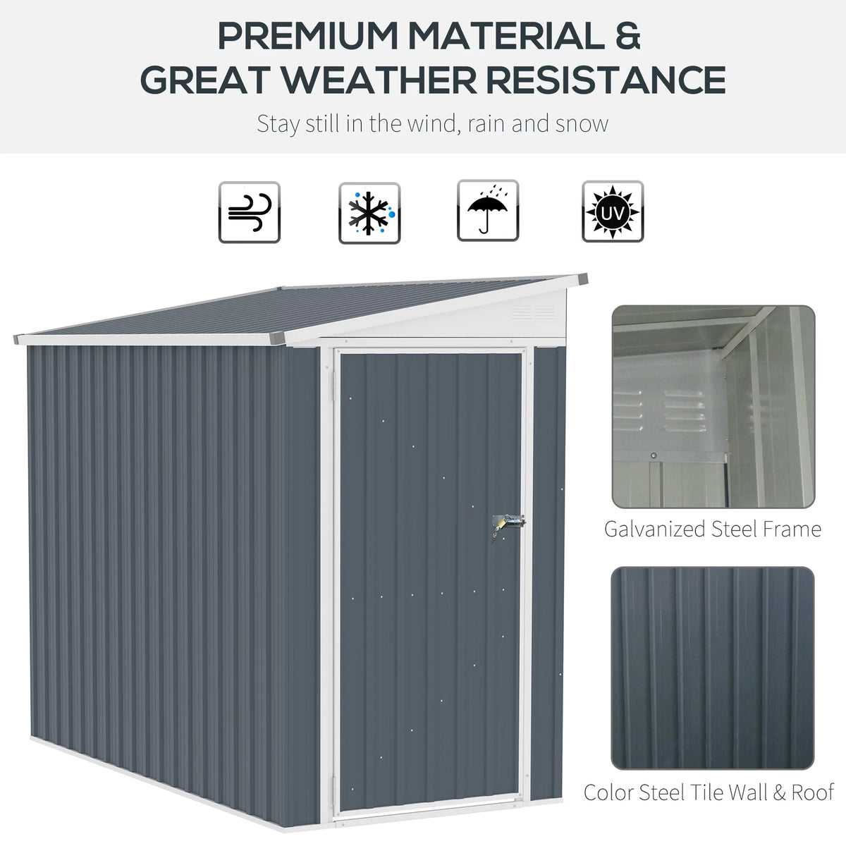Metal Outdoor Storage Shed with Lockable Door P34256