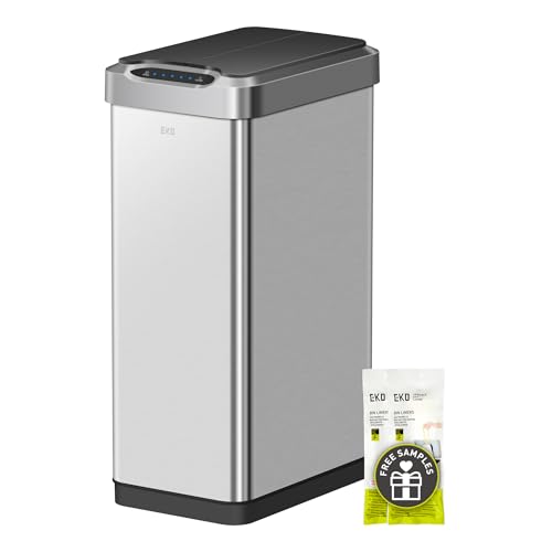 Brushed Stainless Steel Touchless Motion Sensor Trash Can, 50 Liter A122