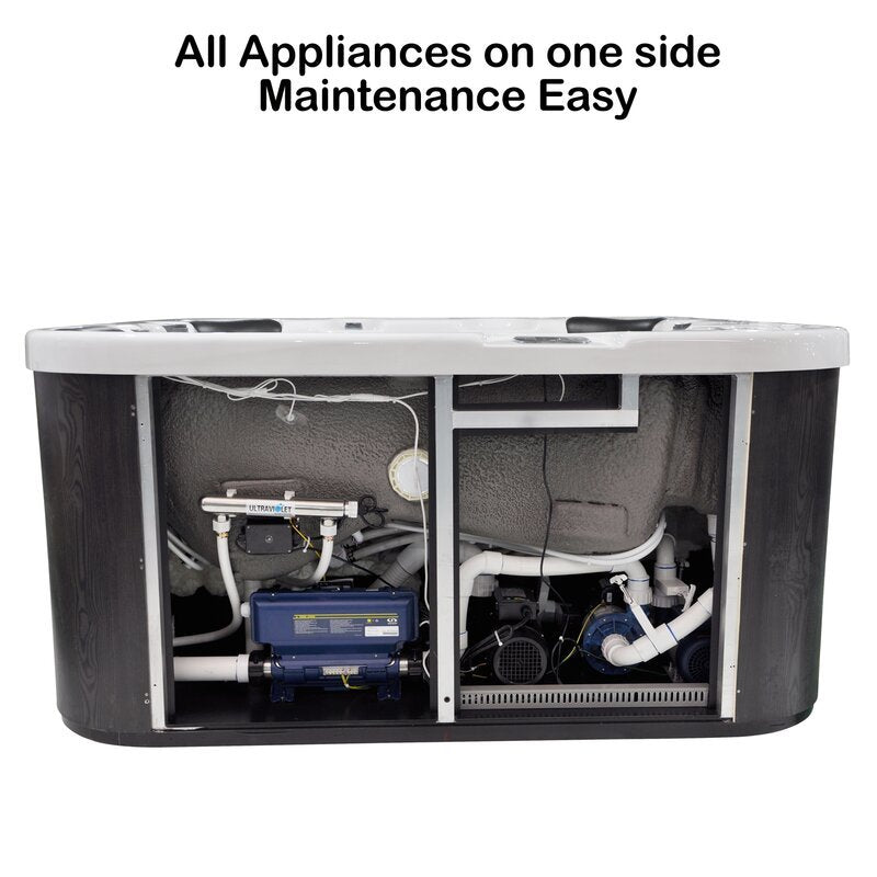 Grey Oak 3-Person Rectangular Acrylic Hot Tub X352327