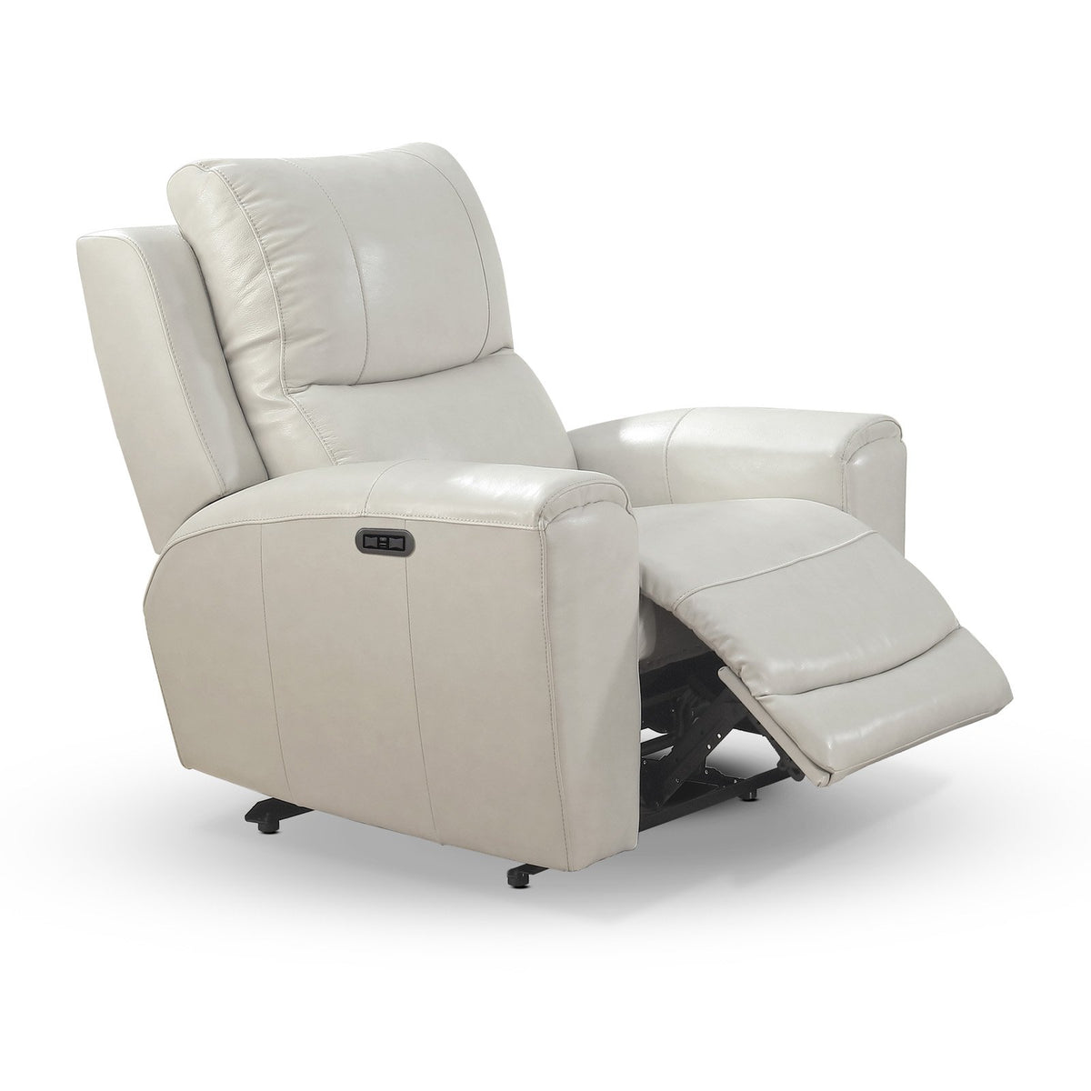 Ivory Leather Power Reclining Chair H981183
