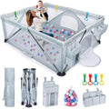 Foldable Large Play Pen with 2 Storage Bags 50 Balls (71" × 59") Y3130