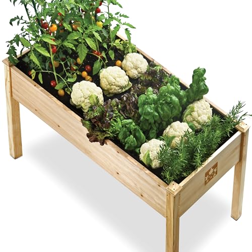 Natural Cedar Wood Elevated Raised Garden Bed 48x24x30 C864