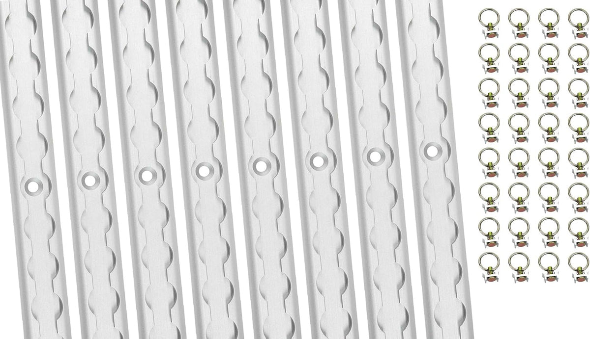 Heavy Duty Aluminum 4ft L-Track (4 Pcs) with Stainless Steel Ring (16 Pcs) Tie Down System M2591