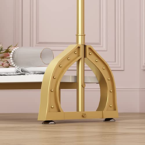 Gold Heavy Duty Garment Rack with Shelf (47.24L) Z920