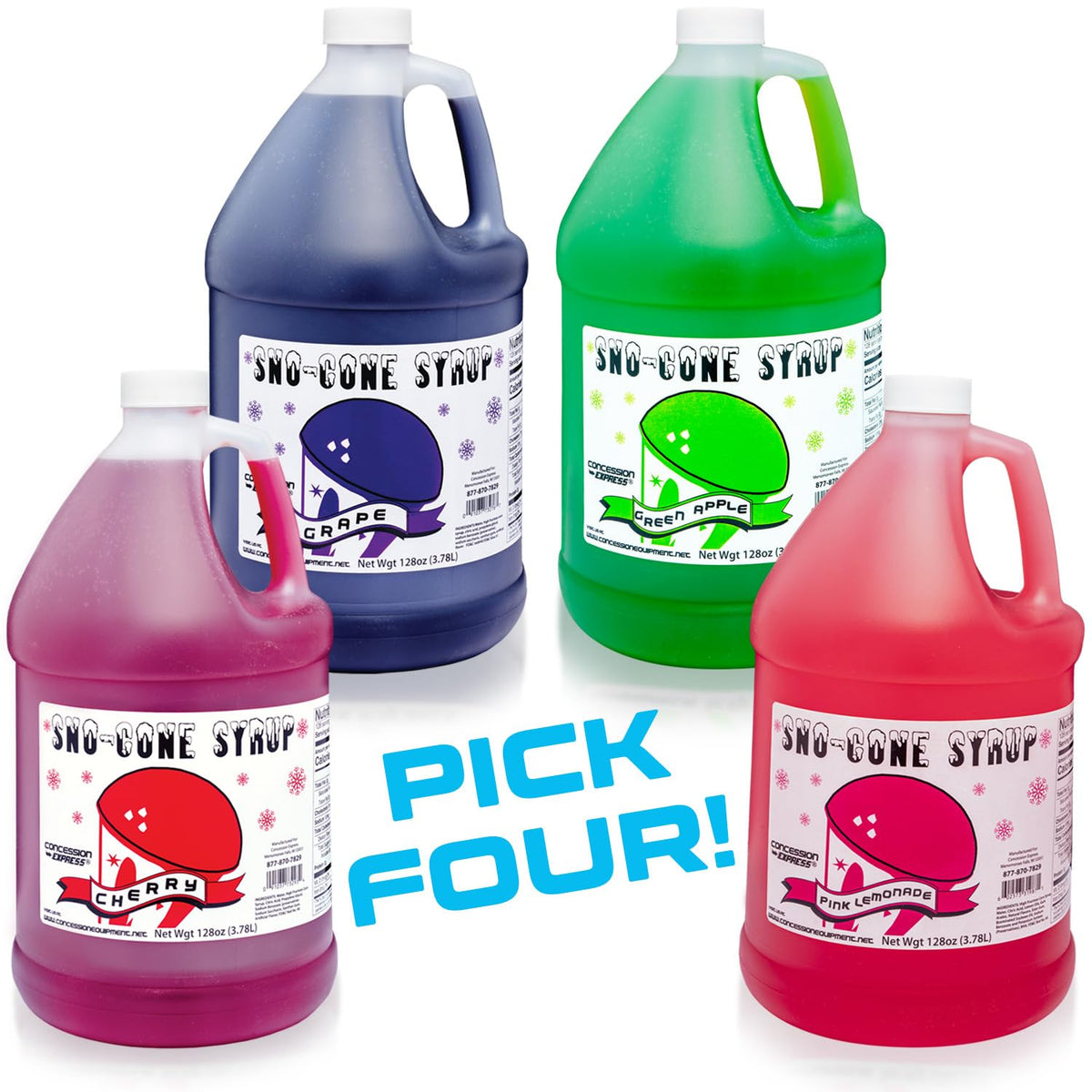 4/128oz Gallons Sno-Cone Syrup W88404